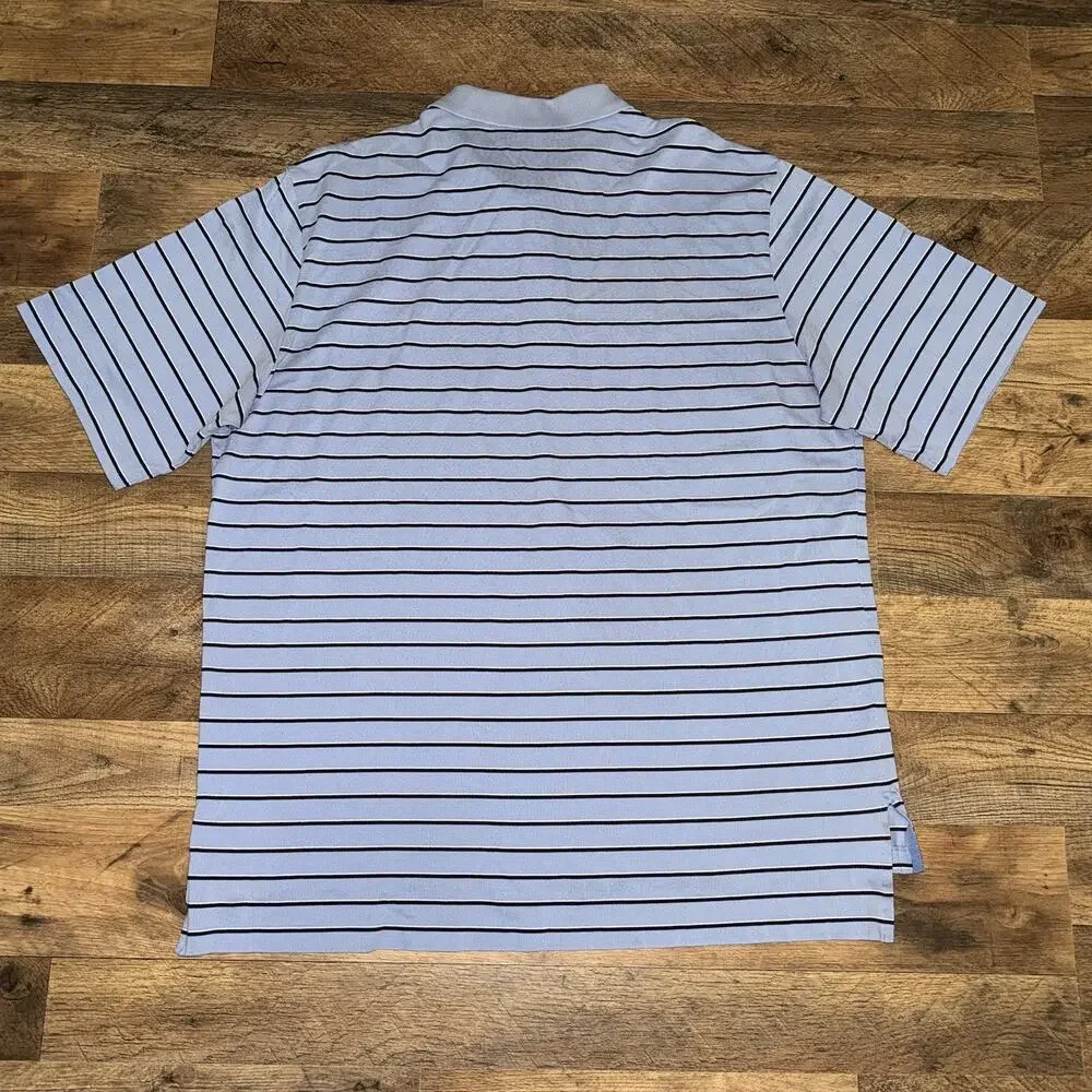 Polo Golf Ralph Lauren 100% Pima Cotton Striped Shirt Mens‎ Size XL Blue